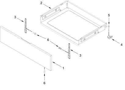 Drawer Parts Diagram and Parts List for WFES3330RZ2  Whirlpool Range