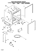 TUB AND FRAME PARTS Diagram and Parts List for KUDP01ILWH2  KitchenAid Dishwasher