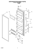 REFRIGERATOR DOOR Diagram and Parts List for 7ED5FTGXKT01  Whirlpool Refrigerator