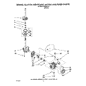 BRAKE, CLUTCH, GEARCASE, MOTOR AND PUMP Diagram and Parts List for LA3400XTW1  Whirlpool Washer
