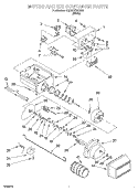 MOTOR AND ICE CONTAINER Diagram and Parts List for 7ED20TQXFW04  Whirlpool Refrigerator