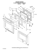 DOOR PARTS Diagram and Parts List for KERS208XBL2  KitchenAid Range