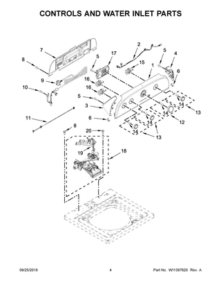 Part Location Diagram of W11370831 Whirlpool PANEL-CNTL