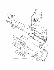 Dispenser Diagram and Parts List for 11047892701  Kenmore Washer