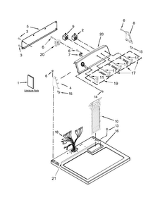 Top And Console Parts Diagram and Parts List for 11062102311  Kenmore Dryer