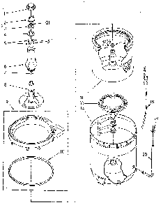 Agitator, Basket And Tub Diagram and Parts List for LA5580XSN2  Whirlpool Washer