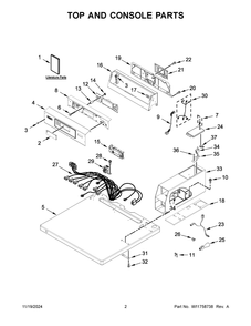 Part Location Diagram of W11759236 Whirlpool CONTROL, USER INTERFACE