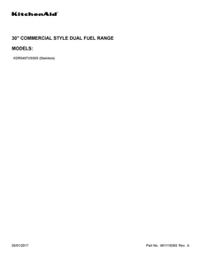 Cover Sheet Diagram and Parts List for KDRS407VSS05  KitchenAid Range