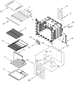 Internal Oven Parts Diagram and Parts List for JOECC730RL00  Whirlpool Microwave Oven Combo