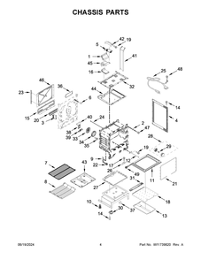 03 - Chassis Parts Diagram and Parts List for WEG750H0HB6  Whirlpool Range