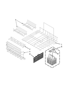 Upper And Lower Dishrack Parts Diagram and Parts List for KUDH03DTBL0  KitchenAid Dishwasher