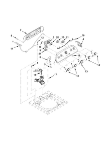 Controls And Water Inlet Parts Diagram and Parts List for WTW4915EW0  Whirlpool Washer