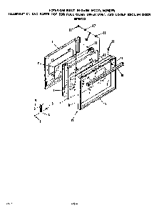 Glass Upper Oven And Lower Broiler Door Diagram and Parts List for B6757*0  Roper Range