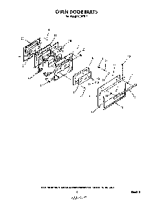 Oven Door Diagram and Parts List for N9257*2  Roper Range