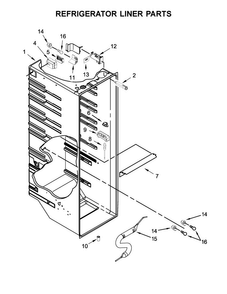 Refrigerator Liner Parts Diagram and Parts List for WRS586FIEM03  Whirlpool Refrigerator