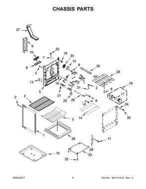 04 - CHASSIS PARTS Diagram and Parts List for MER8800FB1  Whirlpool Range
