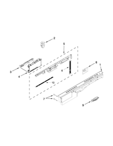 Control Panel And Latch Parts Diagram and Parts List for WDT790SLYW2  Whirlpool Dishwasher