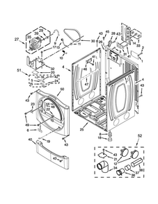 Cabinet Parts Diagram and Parts List for CED9060AW0  Whirlpool Dryer