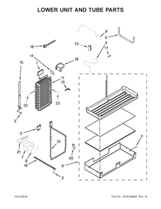 Lower Unit And Tube Parts Diagram and Parts List for KSSC36QTS10  KitchenAid Refrigerator