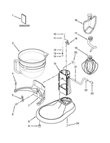 Base And Pedestal Unit Diagram and Parts List for KF26M22OB5  KitchenAid Mixer