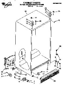 Cabinet Diagram and Parts List for 8ED27DQXAB00  Whirlpool Refrigerator