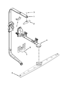 Upper Wash And Rinse Parts Diagram and Parts List for KDTE554CSS3  KitchenAid Dishwasher