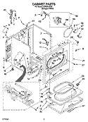 CABINET PARTS Diagram and Parts List for LGR6611PQ0  Whirlpool Dryer
