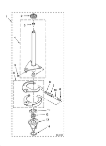 Brake And Drive Tube Parts Diagram and Parts List for 11088752795  Kenmore Washer Dryer Combo
