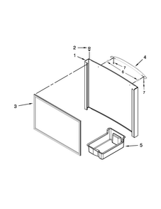 Freezer Door Parts Diagram and Parts List for KFFS20EYMS02  KitchenAid Refrigerator