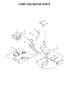 Pump And Motor Parts Diagram and Parts List for CHW9160GW0  Whirlpool Washer