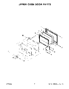 Upper Oven Door Parts Diagram and Parts List for KODE500EWH20  KitchenAid Wall Oven