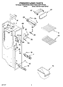 FREEZER LINER PARTS Diagram and Parts List for ES2FHAXSQ00  Whirlpool Refrigerator