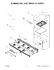 Burner Box And Griddle Parts Diagram and Parts List for KFGC558JBK05  KitchenAid Range