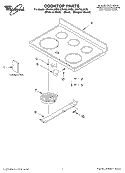 COOKTOP, LITERATURE Diagram and Parts List for GR470LXKT0  Whirlpool Range