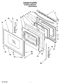 DOOR PARTS Diagram and Parts List for SF272LXTD2  Whirlpool Range