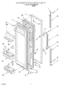 REFRIGERATOR DOOR Diagram and Parts List for 3XARG458GD01  Whirlpool Refrigerator