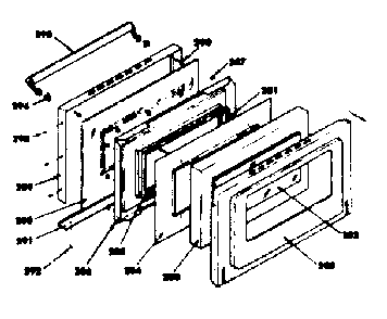Oven Door Parts Diagram and Parts List for 1553567390  Kenmore Range