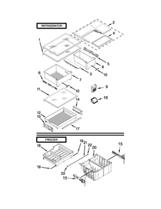 Shelf Parts Diagram and Parts List for WRF560SFYH04  Whirlpool Refrigerator
