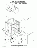 TUB AND FRAME PARTS Diagram and Parts List for GU3600XTVB4  Whirlpool Dishwasher