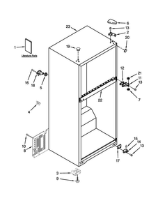 Cabinet Parts Diagram and Parts List for W8RXNGMBD01  Whirlpool Refrigerator