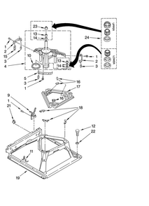 Machine Base Parts Diagram and Parts List for 11087842700  Kenmore Washer Dryer Combo