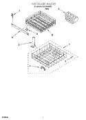 DISHRACK Diagram and Parts List for RUD1000KB0  Roper Dishwasher