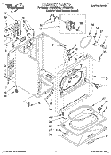 SECTION Diagram and Parts List for LER8858DQ0  Whirlpool Dryer