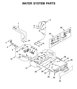 Water System Parts Diagram and Parts List for WFW9620HW0  Whirlpool Washer