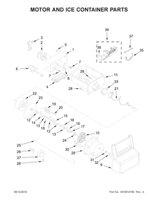 Motor And Ice Container Parts Diagram and Parts List for WRS335FDDM01  Whirlpool Refrigerator