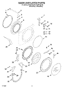 DOOR AND LATCH Diagram and Parts List for GHW9100LW0  Whirlpool Washer
