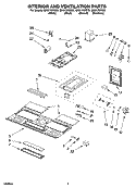 INTERIOR AND VENTILATION PARTS Diagram and Parts List for MH2175SXB0  Whirlpool Microwave