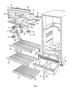 03 - Fresh Food Compartment Diagram and Parts List for RB17EA-1A  Whirlpool Refrigerator