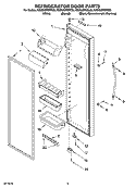 REFRIGERATOR DOOR PARTS Diagram and Parts List for KSCS23FSBL00  KitchenAid Refrigerator