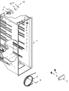 Refrigerator Liner Parts Diagram and Parts List for WRS315SDHW09  Whirlpool Refrigerator